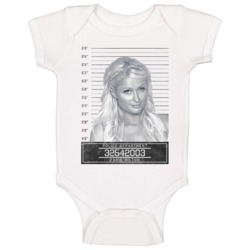 Paris Hilton Celebrity Mugshot Police Department Baby One Piece