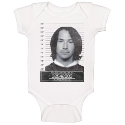 Keanu Reeves Celebrtiy Mugshot Police Department Baby One Piece