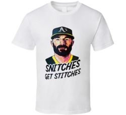 Mike Fiers Baseball Snitches Get Stitches T Shirt