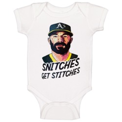 Mike Fiers Baseball Snitches Get Stitches Baby One Piece
