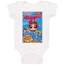 The Powerpuff Girls Retro Cereal Box Poster Baby One Piece