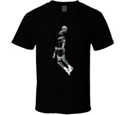 Michael Jordan Dunking Hang Time Chicago Basketball Legend Fan T Shirt