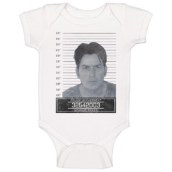 Charlie Sheen Celebrity Mugshot Police Department Baby One Piece