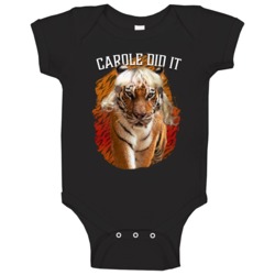 Carole Baskin Did It Tiger King Joe Exotic Tiger Mash Up Baby One Piec