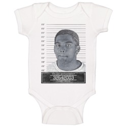 Randy Moss Famous Sports Star Mugshot Police Department Baby One Piece
