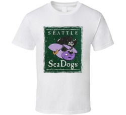Seattle Seadogs Continental Indoor Soccer League Retro Team Logo T Shi