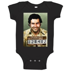 Pablo Escobar Drug Lord Mugshot Baby One Piece