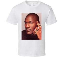 Michael Jordan Basketball Rings Photo T Shirt