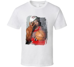 Michael Jordan 3 Fingers Chicago Basketball Distressed T Shirt