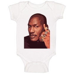 Michael Jordan Basketball Rings Cartoon Baby One Piece