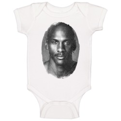 Michael Jordan Black White Portrait Baby One Piece