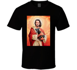 Keanu Reeves Jesus Hugs Puppy T Shirt