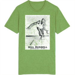 Bill Russell 1968 Retro Sports Basketball Collectors Card Fan Worn Loo