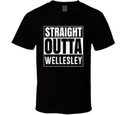 Straight Outta Wellesley Massachusetts City Grunge Parody Cool T Shirt