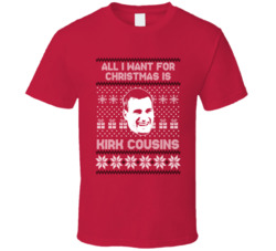 Kirk Cousins All I Want For Christmas Minnesota Football Fan Ugly Chri