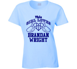 Brandan Wright This Girl Loves Heart Memphis Basketball Ladies T Shirt
