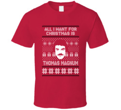 Thomas Magnum All I Want For Christmas Ugly Christmas Tom Selleck Fan 