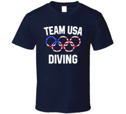 Team Usa Diving Olympics Event Patriotic Rings T Shirt