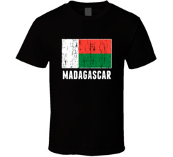 Madagascar Country Flag Patriotic Distressed T Shirt