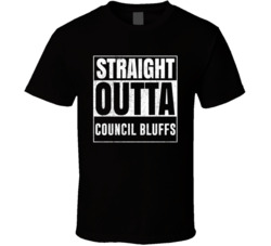 Straight Outta Council Bluffs Iowa City Grunge Parody Cool T Shirt
