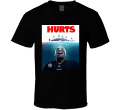 Jalen Hurts Jaws Mashup Poster Philadelphia Football Fan T Shirt