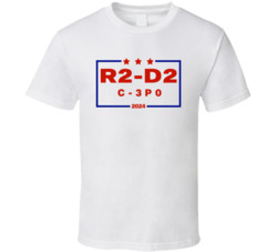 R2-d2 And C-3p0 For President 2024 Star Wars Movie Fan T Shirt