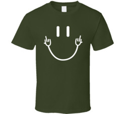 Smiley Face Flipping The Bird T Shirt