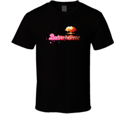 Barbenheimer Pixelated Mushroom Cloud Movie Fan T Shirt