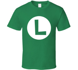 Luigi L Mario Brothers Video Game Fan T Shirt