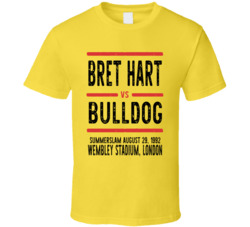 Bret Hart Vs Bulldog Summerslam Retro Look Cool T Shirt