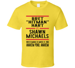 Bret Hitman Hart Vs Shawn Michaels Wrestlemania Xii Retro Look Cool T 