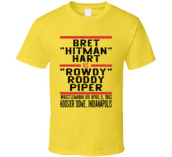 Bret Hitman Hart Vs Rowdy Roddy Piper Wrestlemania Viii Retro Look Coo