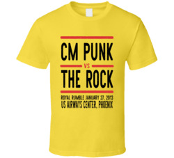 Cm Punk Vs The Rock Royal Rumble Retro Look Cool T Shirt
