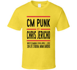 Cm Punk Vs Chris Jericho Wrestlmania Xxviii Retro Look Cool T Shirt
