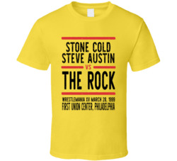 Stone Cold Steve Austin Vs The Rock Wrestlemania Xv Retro Look Cool T 