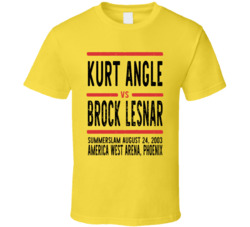 Kurt Angle Vs Brock Lesnar Summerslam Retro Look Cool T Shirt