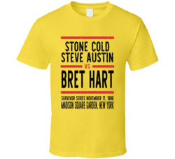 Stone Cold Steve Austin Vs Bret Hart Survivor Series Retro Look Cool T