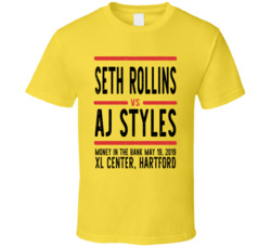 Seth Rollins Vs Aj Styles Money In The Bank Retro Look Cool T Shirt