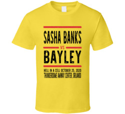 Sasha Banks Vs Bayley Hell In A Cell Retro Look Cool T Shirt