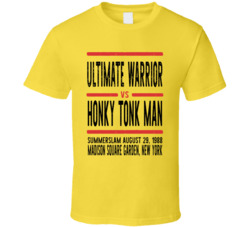 Ultimate Warrior Vs Honky Tonk Man Summerslam Retro Look Cool T Shirt