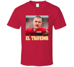 Travis Kelce El Travedor Moustache Kansas City Football Fan T Shirt