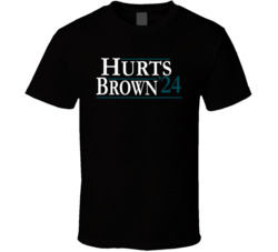 Hurts Brown '24 For President Jalen Hurts Aj Brown T Shirt