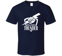Hellenic Thunder White Print Logo T Shirt