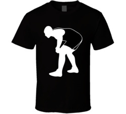 Wrestling Crouch Black Singlet Silhouette T Shirt