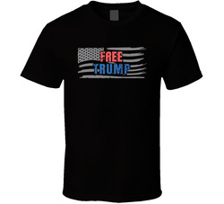Free Trump Distressed American Flag T Shirt