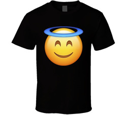 Smiley Face With Halo Emoji Group Halloween Costume T Shirt