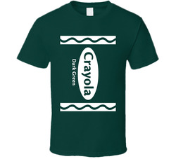Crayola Dark Green Crayon Funny Halloween Costume T Shirt