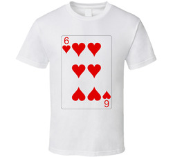 Six Of Hearts Playing Card Group Halloween Costume T Shirt