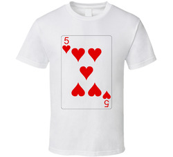 Five Of Hearts Playing Card Group Halloween Costume T Shirt