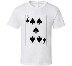 Five Of Spades Playing Card Group Halloween Costume T Shirt